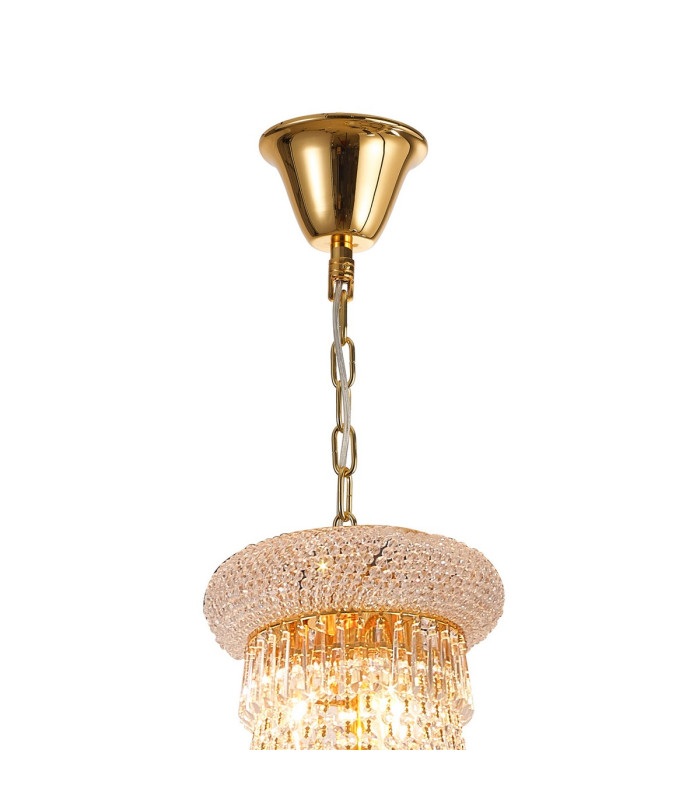Alexandra Pendant 4 Layer Spiral 25 Light E14 Gold/Crystal Item Weight: 28.6kg-4