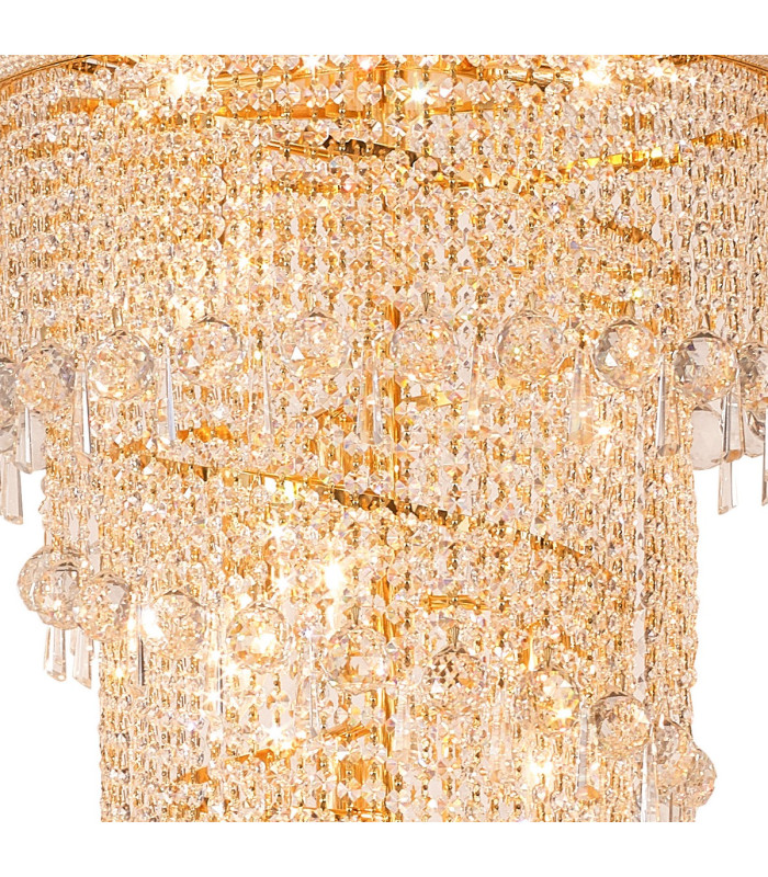 Alexandra Pendant 4 Layer Spiral 25 Light E14 Gold/Crystal Item Weight: 28.6kg-5