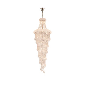 Alexandra Pendant 4 Layer Spiral 25 Light E14 Polished Chrome/Crystal Item Weight: 28.6kg-1