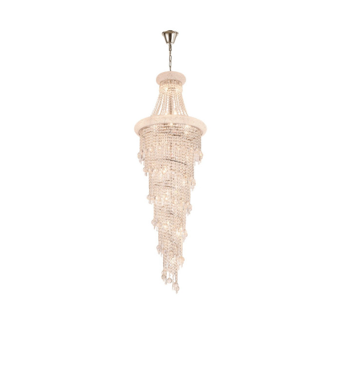 Alexandra Pendant 4 Layer Spiral 25 Light E14 Polished Chrome/Crystal Item Weight: 28.6kg-1