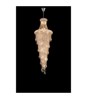 Alexandra Pendant 4 Layer Spiral 25 Light E14 Polished Chrome/Crystal Item Weight: 28.6kg-2