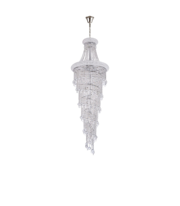 Alexandra Pendant 4 Layer Spiral 25 Light E14 Polished Chrome/Crystal Item Weight: 28.6kg-3