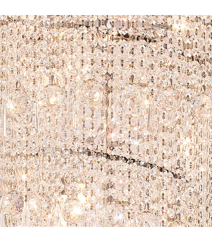 Alexandra Pendant 4 Layer Spiral 25 Light E14 Polished Chrome/Crystal Item Weight: 28.6kg-5