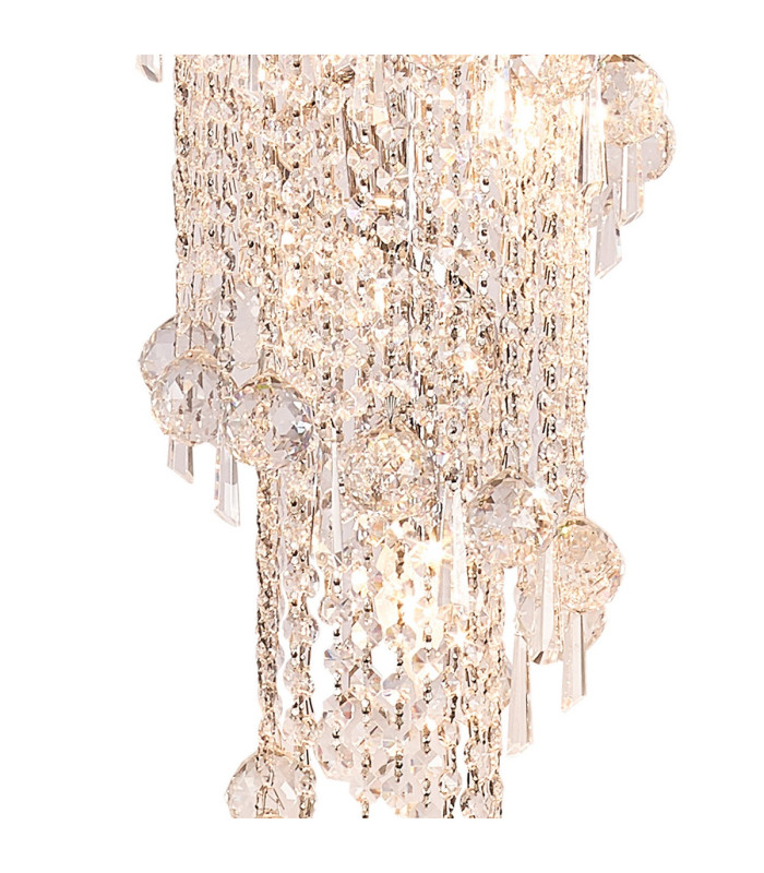 Alexandra Pendant 4 Layer Spiral 25 Light E14 Polished Chrome/Crystal Item Weight: 28.6kg-6