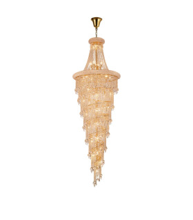 Alexandra Pendant 4 Layer Spiral 49 Light E14 Gold/Crystal Item Weight: 44.65kg-1