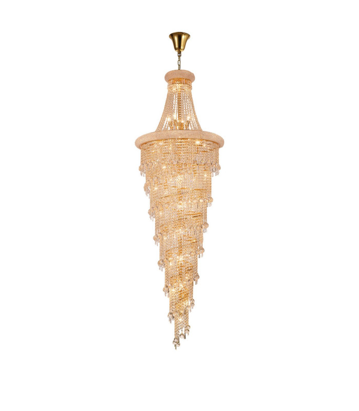 Alexandra Pendant 4 Layer Spiral 49 Light E14 Gold/Crystal Item Weight: 44.65kg-1