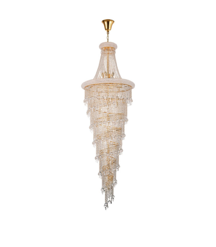 Alexandra Pendant 4 Layer Spiral 49 Light E14 Gold/Crystal Item Weight: 44.65kg-4