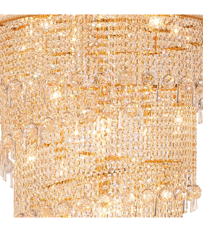 Alexandra Pendant 4 Layer Spiral 49 Light E14 Gold/Crystal Item Weight: 44.65kg-6