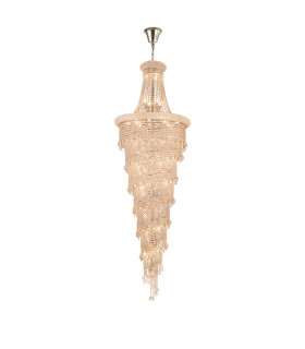 Alexandra Pendant 4 Layer Spiral 49 Light E14 Polished Chrome/Crystal Item Weight: 44.65kg-1