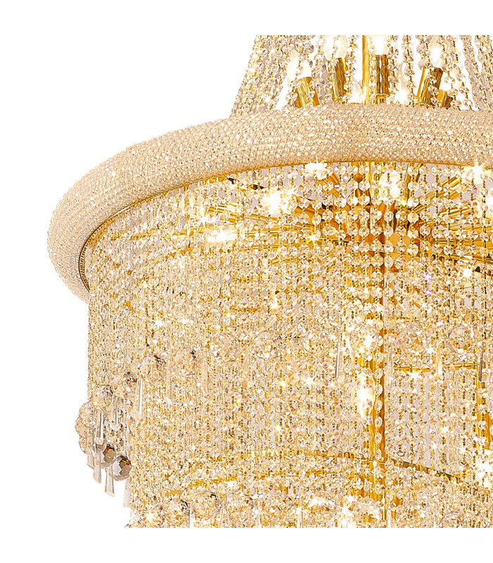 Alexandra Pendant 7 Layer Spiral 63 Light E14 Gold/Crystal Item Weight: 66.4kg-5