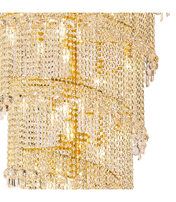 Alexandra Pendant 7 Layer Spiral 63 Light E14 Gold/Crystal Item Weight: 66.4kg-6
