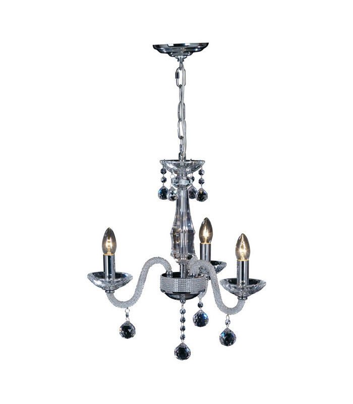 Amora Pendant 3 Light E14 Polished Chrome/Crystal-1
