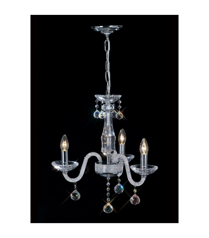 Amora Pendant 3 Light E14 Polished Chrome/Crystal-2