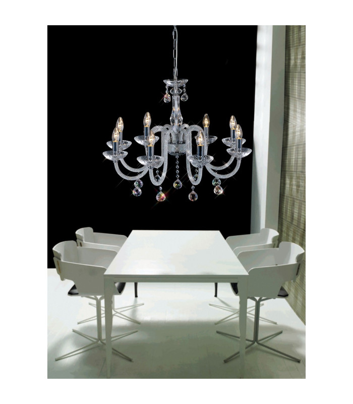 Amora Pendant 3 Light E14 Polished Chrome/Crystal-5