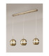 Andrea Pendant 3 Light E27 Linear Antique Brass/Crystal-2
