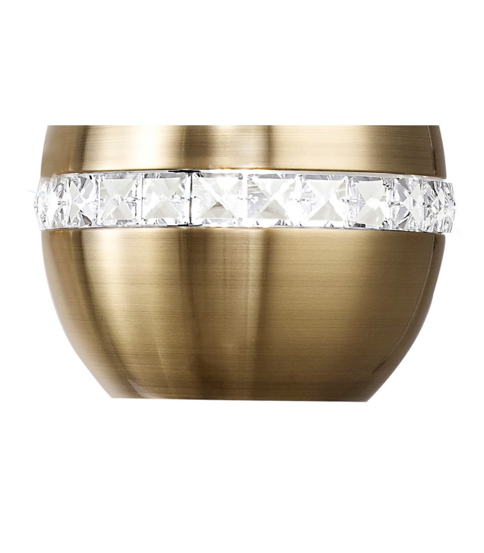 Andrea Pendant 3 Light E27 Linear Antique Brass/Crystal-5