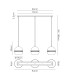 Andrea Pendant 3 Light E27 Linear Graphite/Crystal-7