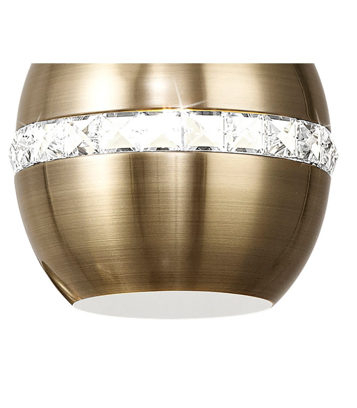 Andrea Pendant 3 Light E27 Round Antique Brass/Crystal-5