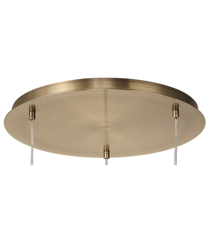 Andrea Pendant 3 Light E27 Round Antique Brass/Crystal-6
