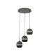 Andrea Pendant 3 Light E27 Round Graphite/Crystal-1