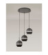 Andrea Pendant 3 Light E27 Round Graphite/Crystal-2