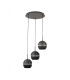 Andrea Pendant 3 Light E27 Round Graphite/Crystal-3
