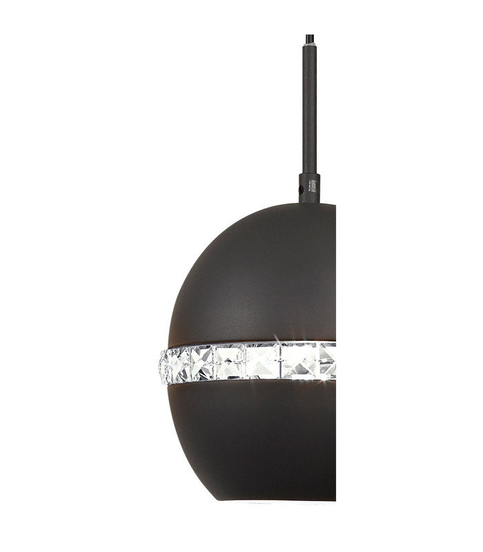Andrea Pendant 3 Light E27 Round Graphite/Crystal-4