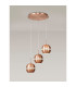 Andrea Pendant 3 Light E27 Round Satin Copper/Crystal-2