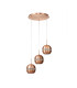 Andrea Pendant 3 Light E27 Round Satin Copper/Crystal-4