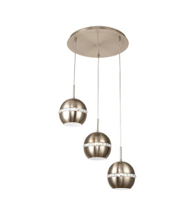 Andrea Pendant 3 Light E27 Round Satin Nickel/Crystal-1
