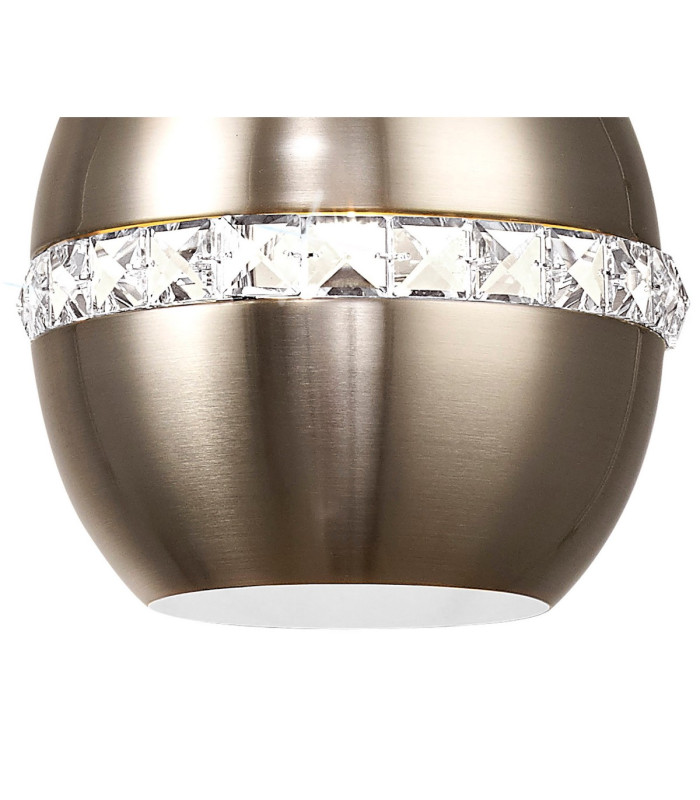 Andrea Pendant 3 Light E27 Round Satin Nickel/Crystal-4