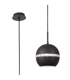 Andrea Single Pendant 1 Light E27 Graphite/Crystal-1