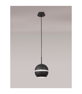 Andrea Single Pendant 1 Light E27 Graphite/Crystal-2