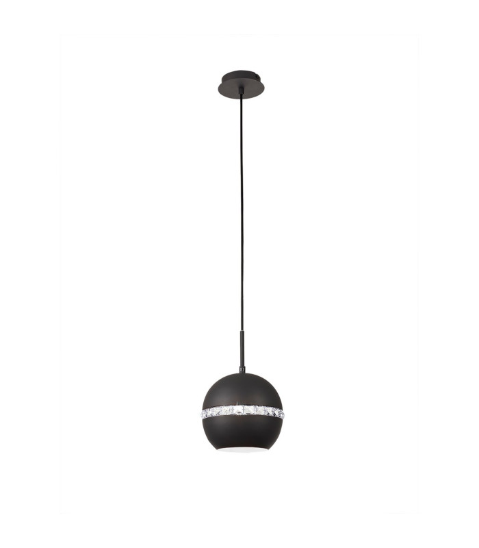 Andrea Single Pendant 1 Light E27 Graphite/Crystal-5