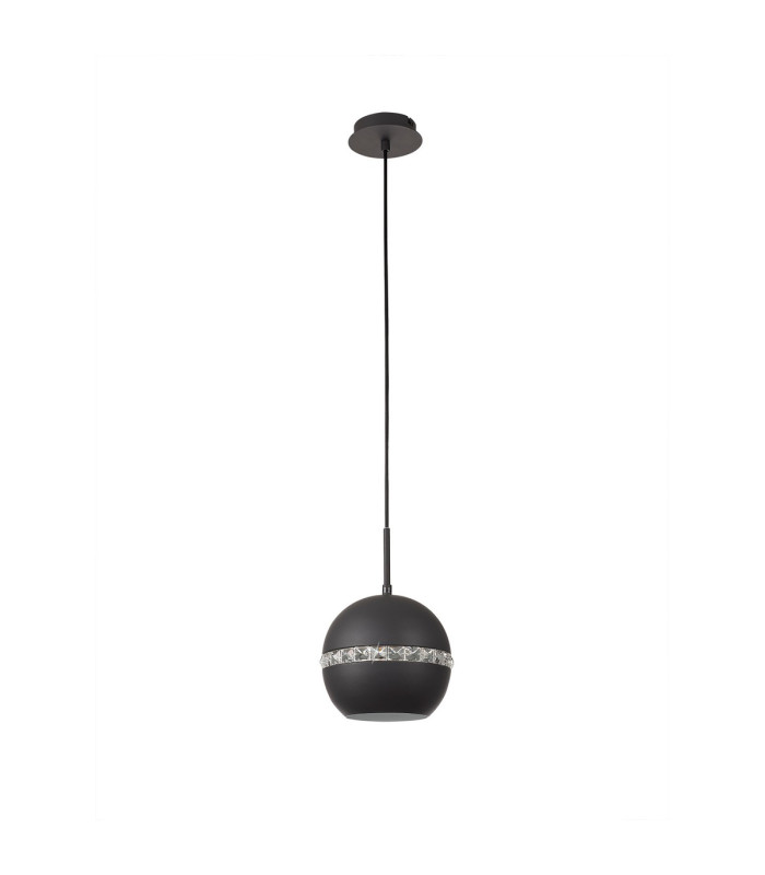 Andrea Single Pendant 1 Light E27 Graphite/Crystal-6