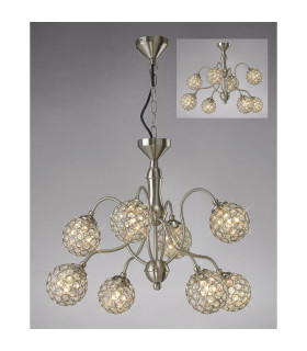 Apollo Pendant 8 Light G9 Satin Nickel/Crystal-2