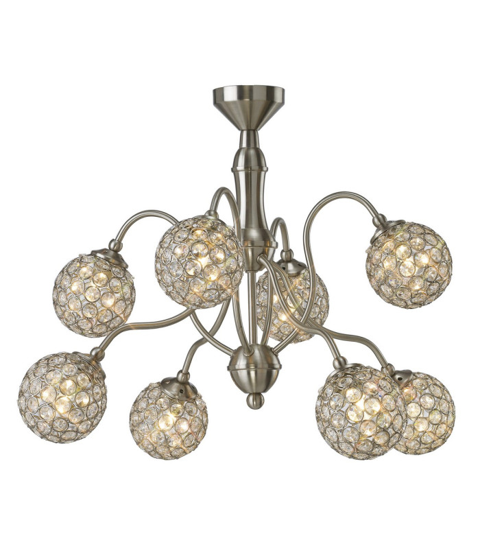 Apollo Pendant 8 Light G9 Satin Nickel/Crystal-5