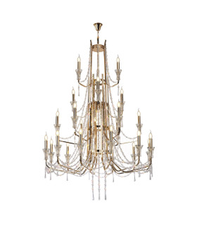Armand Pendant 12+6+3+3 Light E14 French Gold/Crystal (ITEM REQUIRES CONSTRUCTION/CONNECTION) Item Weight: 32.5kg-1