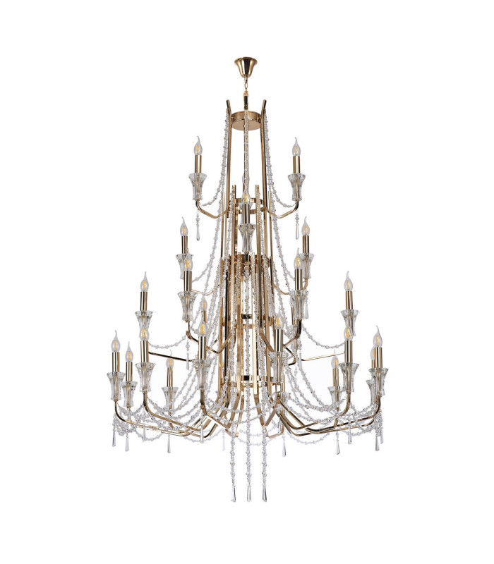 Armand Pendant 12+6+3+3 Light E14 French Gold/Crystal (ITEM REQUIRES CONSTRUCTION/CONNECTION) Item Weight: 32.5kg-3