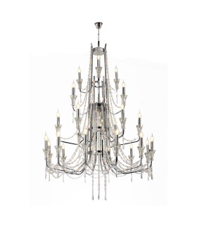 Armand Pendant 12+6+3+3 Light E14 Polished Chrome/Crystal (ITEM REQUIRES CONSTRUCTION/CONNECTION) Item Weight: 32.5kg-1