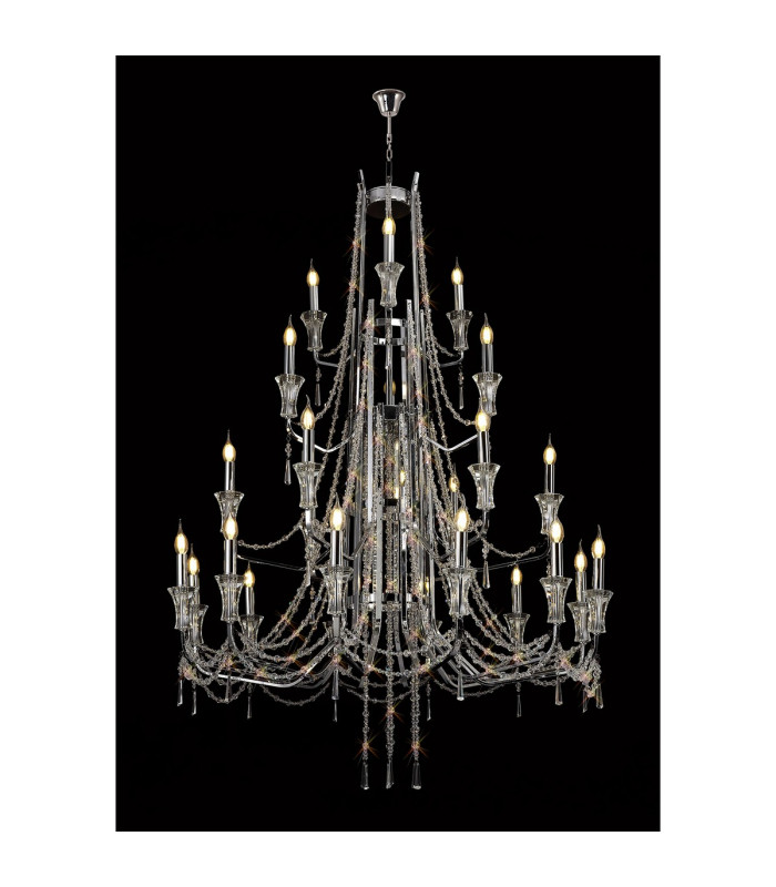 Armand Pendant 12+6+3+3 Light E14 Polished Chrome/Crystal (ITEM REQUIRES CONSTRUCTION/CONNECTION) Item Weight: 32.5kg-2
