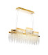 Bano Linear 3 Light Dimmable Pendant 46W LED 4000K 3700lm French Gold / Crystal Chain 3yrs Warranty-1
