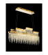 Bano Linear 3 Light Dimmable Pendant 46W LED 4000K 3700lm French Gold / Crystal Chain 3yrs Warranty-2