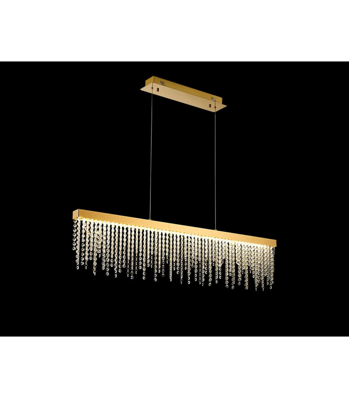 Bano Linear Dimmable Pendant 40W LED 4000K 4200lm French Gold / Crystal Chain 3yrs Warranty-2