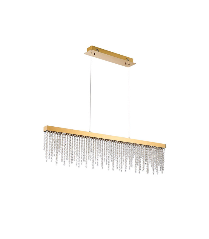 Bano Linear Dimmable Pendant 40W LED 4000K 4200lm French Gold / Crystal Chain 3yrs Warranty-3