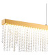 Bano Linear Dimmable Pendant 40W LED 4000K 4200lm French Gold / Crystal Chain 3yrs Warranty-5