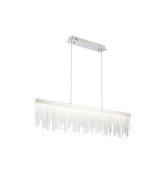 Bano Linear Dimmable Pendant 40W LED 4000K 4200lm Polished Chrome / Crystal Chain 3yrs Warranty-1