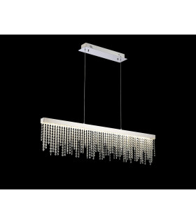 Bano Linear Dimmable Pendant 40W LED 4000K 4200lm Polished Chrome / Crystal Chain 3yrs Warranty-2