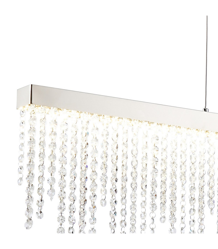 Bano Linear Dimmable Pendant 40W LED 4000K 4200lm Polished Chrome / Crystal Chain 3yrs Warranty-5