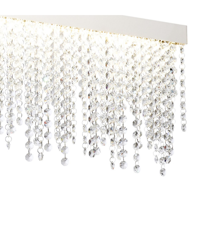 Bano Linear Dimmable Pendant 40W LED 4000K 4200lm Polished Chrome / Crystal Chain 3yrs Warranty-6